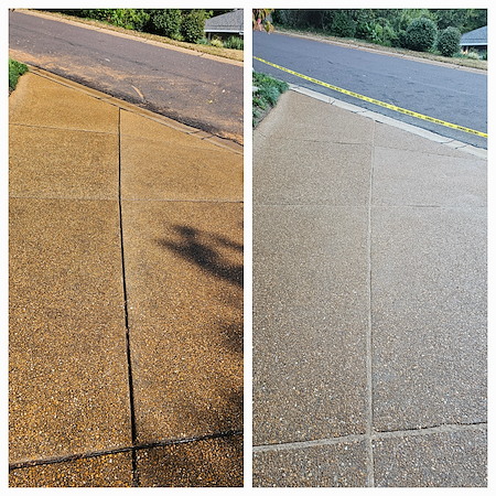 Before and after phot of concrete sealing in kirkwood mo